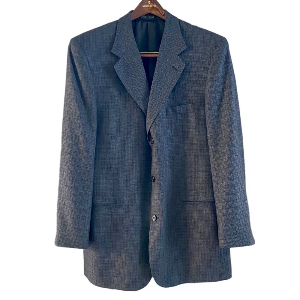 Rodger Stuart Silk Wool Blend Blue Blazer 44L